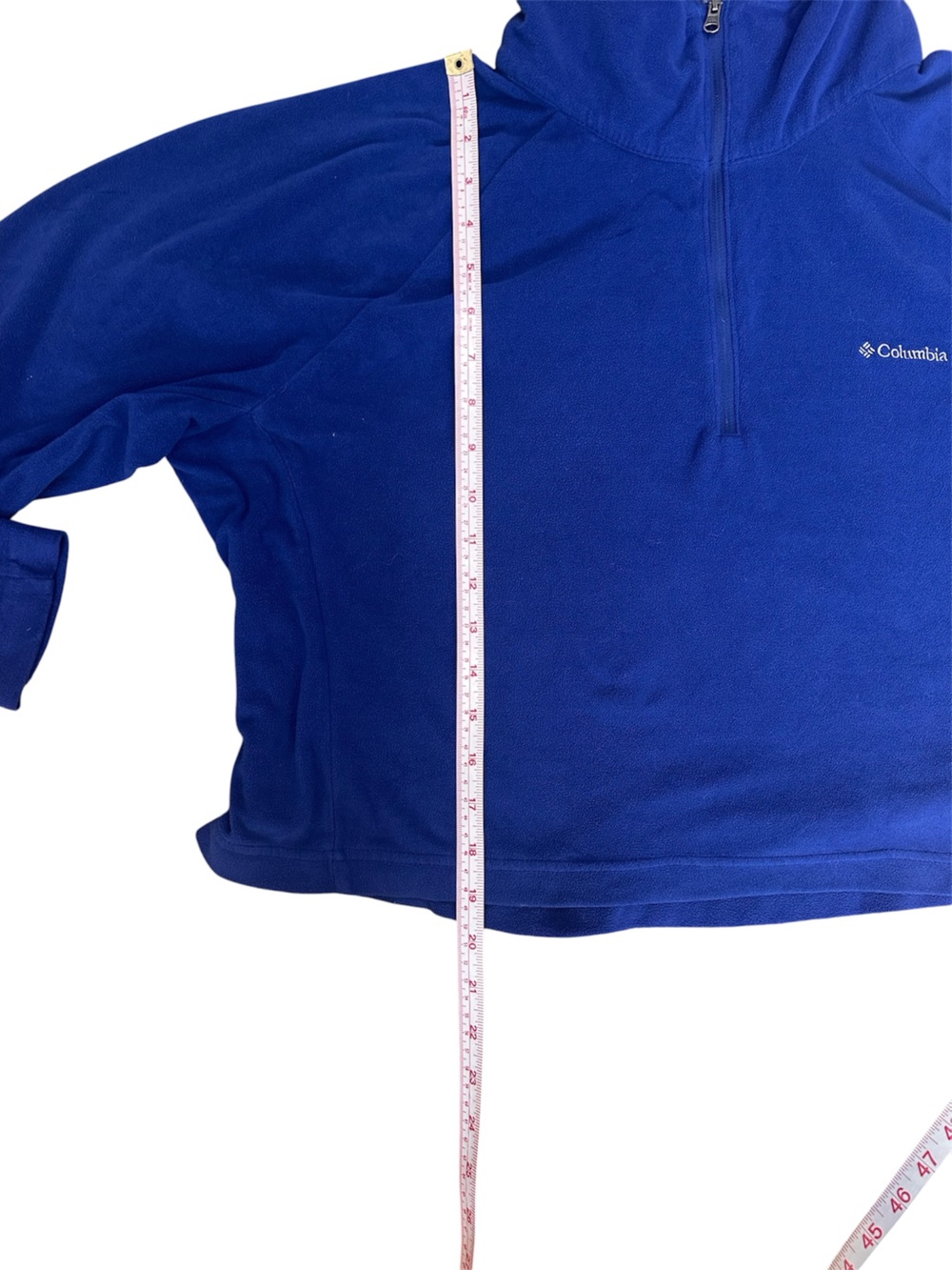 Columbia Women’s Cobalt Blue Quarter-Zip Fleece Pullover Size XL - Picture 3 of 4